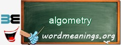 WordMeaning blackboard for algometry